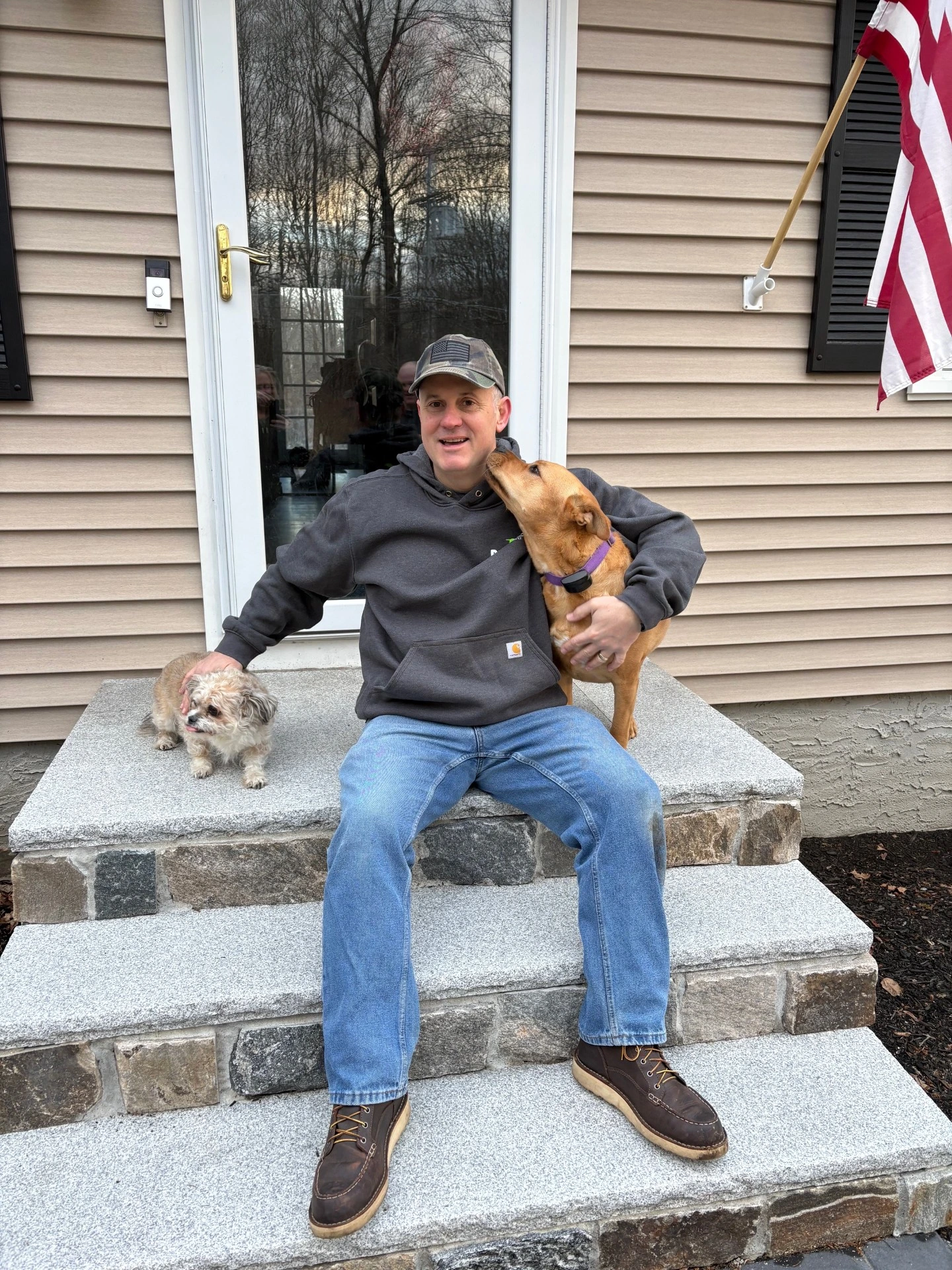 Scott Fleeher with customer