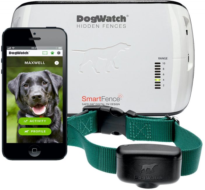DogWatch SmartFence outdoor hidden fence system diagram showing boundary wire and containment area